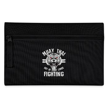 muay thai mma thailand martial arts art eight limb - Pencil Case - black - Front