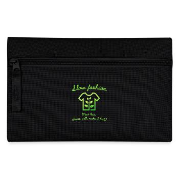 Slow fashion saying design with plant sustainable - Pencil Case - black - Front