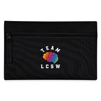 Team LCSW Colorful Brain Motif - Pencil Case - black - Front