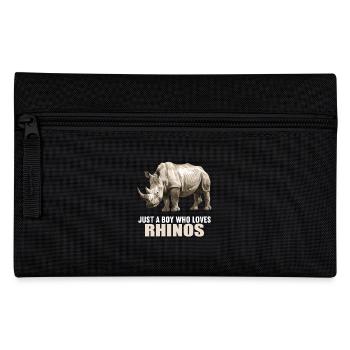 Rhino Rhinos Rhino - Pencil Case - black - Front