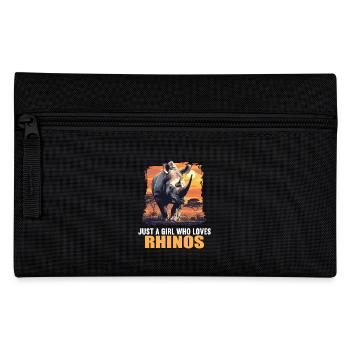 Rhino Rhinos Rhino - Pencil Case - black - Front
