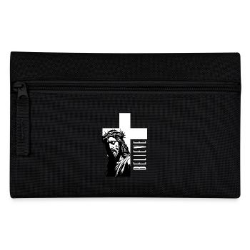 Jesus - Believe: Strong faith design - Pencil Case - black - Front