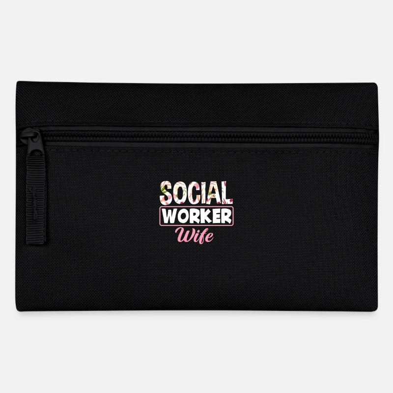 Assistante sociale épouse motif floral - Trousse - noir