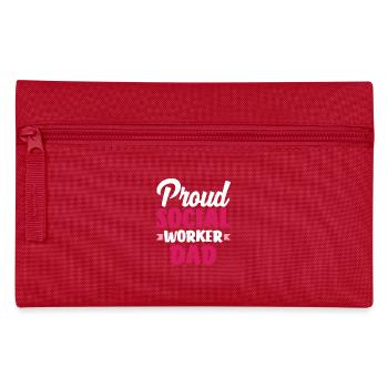 Proud social worker dad - Pencil Case - red - Front