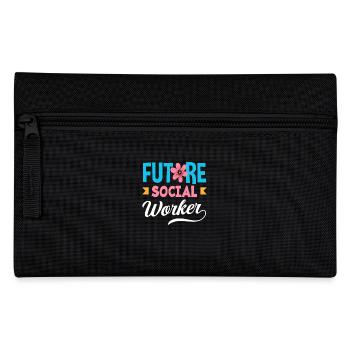 Future social worker with flower - Pencil Case - black - Front