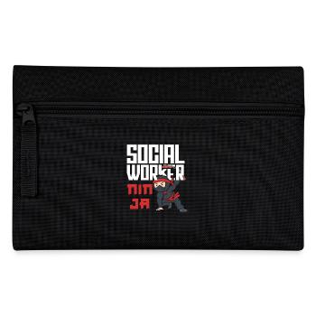Social Worker Ninja Warrior Design - Pencil Case - black - Front