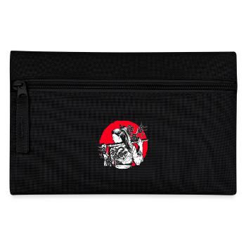 Kanji Japon Japonaise Fille Ninja Samouraï - Trousse - noir - Devant
