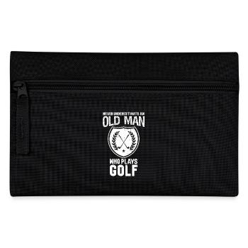 Unterschätzen Sie niemals einen alten Mann, der Golf spielt - Federtasche - Schwarz - Vorne