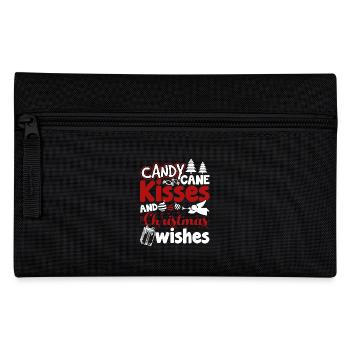 Christmas Wishes Candy Cane Kisses - Pencil Case - black - Front