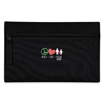 Frieden Liebe Soziale Arbeit - Federtasche - Schwarz - Vorne