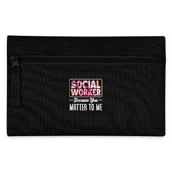 Travailleuse sociale parce que tu es importante pour moi - Trousse - noir - Devant