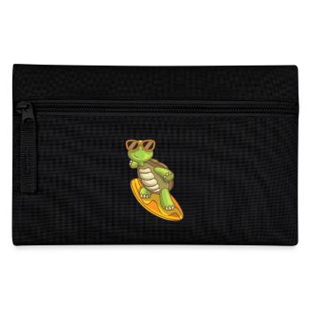 Sea Turtle Ocean Beach Surfing Turtle - Pencil Case - black - Front