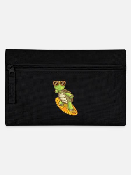 Sea Turtle Ocean Beach Surfing Turtle - Pencil Case - black