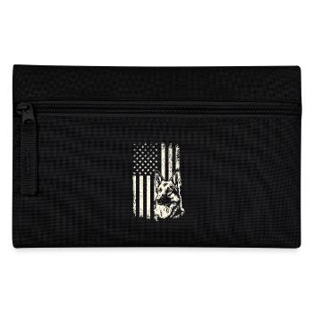 Veterans Day German Shepherd US Flag – 4th of July - Pencil Case - black - Front