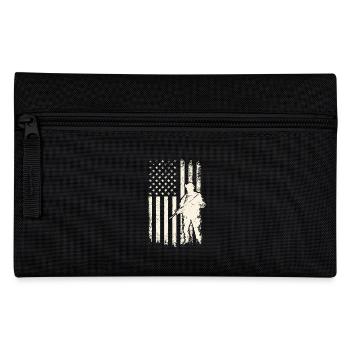USA Soldier and Flag – Veterans Day and 4th of July - Pencil Case - black - Front