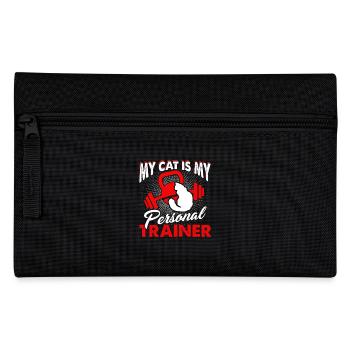 My Cat Is My Personal Trainer - Pencil Case - black - Front