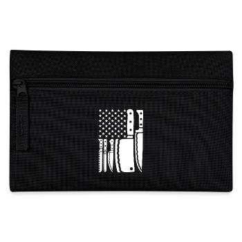 Kochen USA Flagge Wählen Sie Waffe Essen Koch - Federtasche - Schwarz - Vorne
