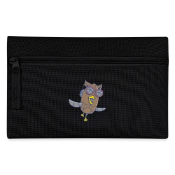 Steampunk Owl Agent Officer Detective - Pencil Case - black - Front