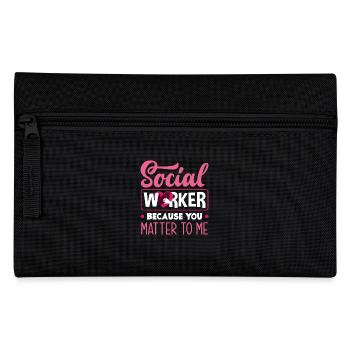 Travailleuse sociale parce que tu es importante pour moi - Trousse - noir - Devant