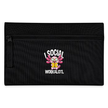 Social Workalotl Funny Axolotl - Pencil Case - black - Front