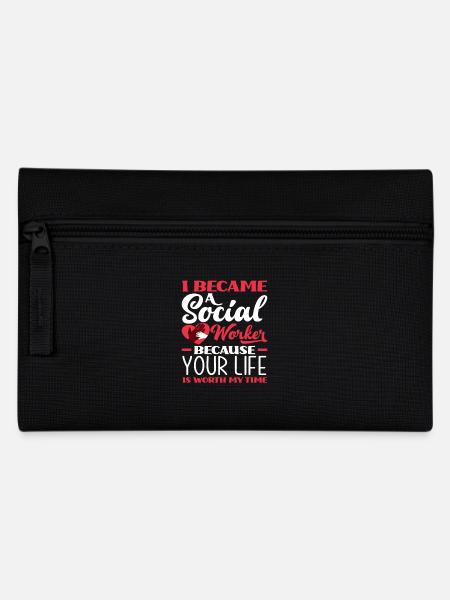 Ich Wurde Sozialarbeiter Weil Dein Leben Meine - Federtasche - Schwarz