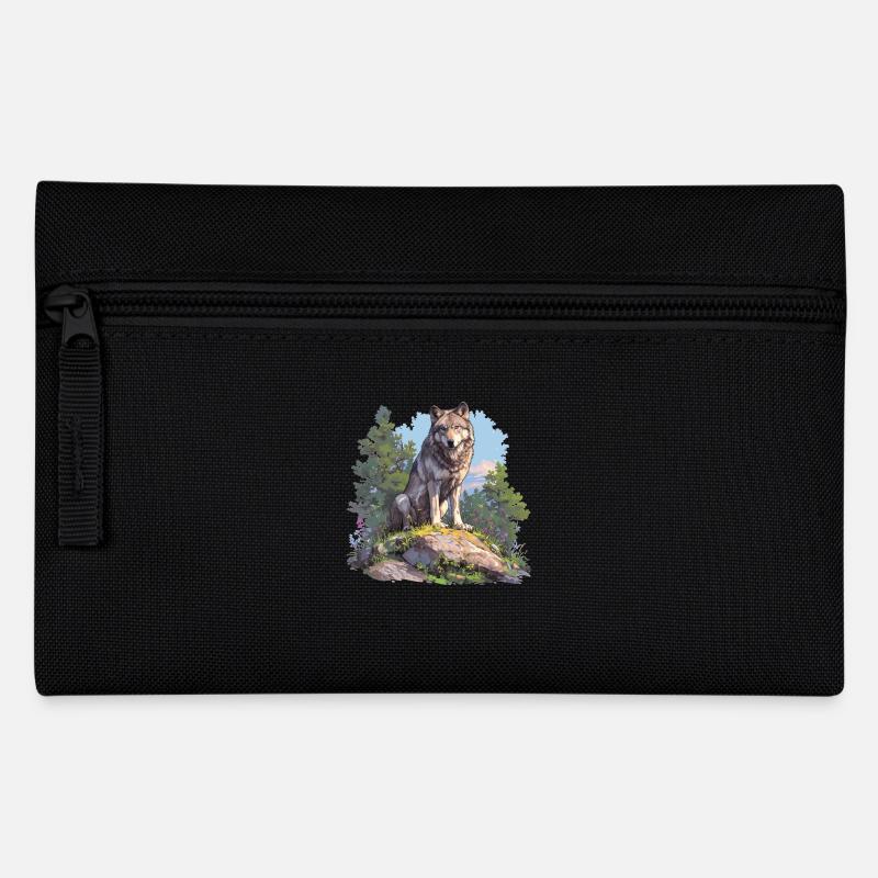 Wölfe Wolf - Federtasche - Schwarz