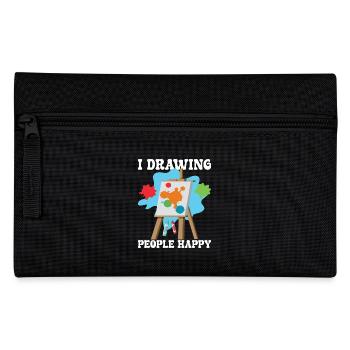 Funny Art Painter Drawing People Happy Artist Gift - Federtasche - Schwarz - Vorne