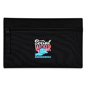 Social Work Awareness with Elephant - Pencil Case - black - Front