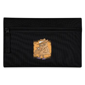 Detective Sloth Agent Officer Detective - Pencil Case - black - Front