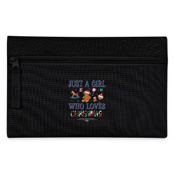 Just a Girl Who Loves Christmas – Weihnachtsdesign - Federtasche - Schwarz - Vorne