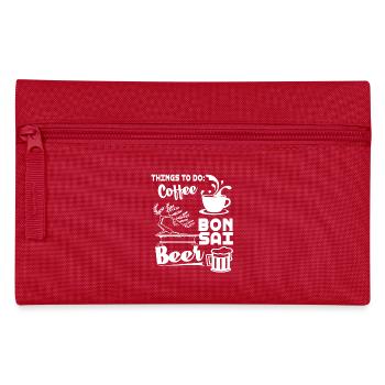 Things To Do Coffee Bonsai And Beer - Pencil Case - red - Front