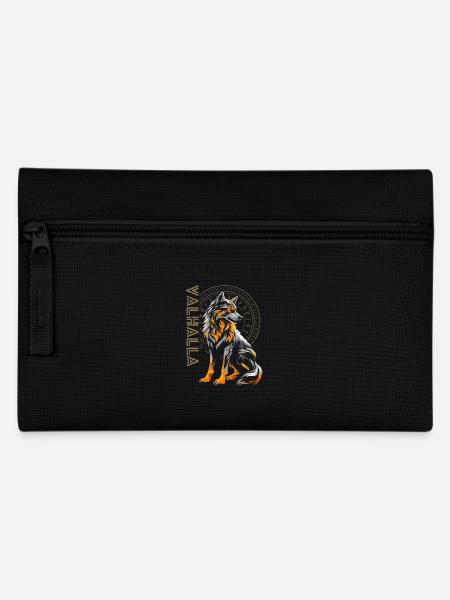 Wolf Vegvisir Nordische Runen Wikinger Walhalla - Federtasche - Schwarz