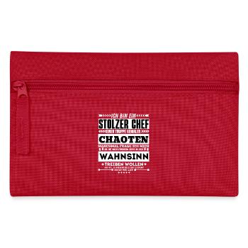 stolzer chef einer truppe genialer chaoten - Federtasche - Rot - Vorne