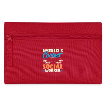 Weltweit Coolster Sozialarbeiter - Federtasche - Rot - Vorne