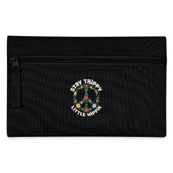 Stay Trippy Little Hippie Floral Peace Sign - Pencil Case - black - Front