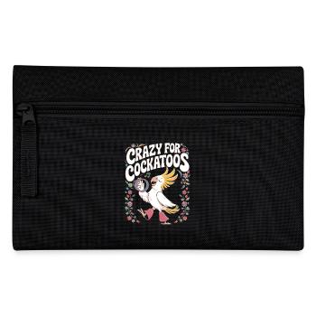 Crazy For Cockatoos Bunter Kakadu Spaß - Federtasche - Schwarz - Vorne