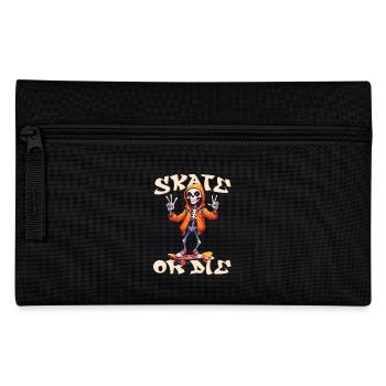 Skate or die : skull squelette Skateboard humour - Trousse - noir - Devant