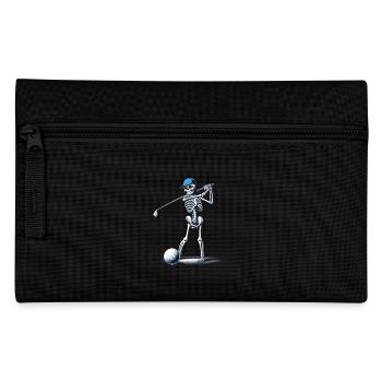 Halloween Golfer Golf Play Golf Club Skeleton - Pencil Case - black - Front