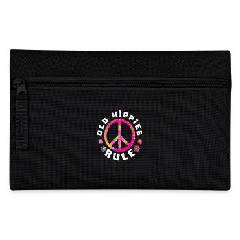 Old Hippies Rule Buntes Frieden Zeichen - Federtasche - Schwarz - Vorne