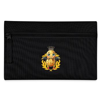 Peanut Weight Lifting Laurel Wreath Bodybuilder - Pencil Case - black - Front