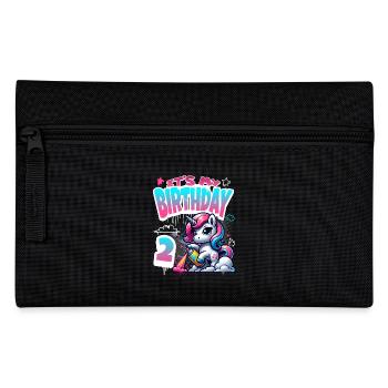 2ème anniversaire Licorne Graffiti Girl - Trousse - noir - Devant