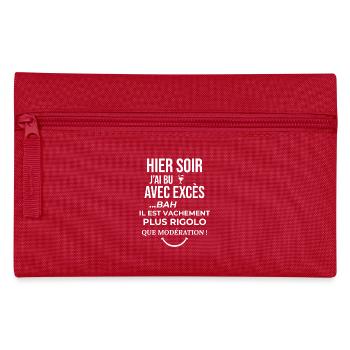 cadeau homme femme humour drole alcool soiree fete - Trousse - rouge - Devant