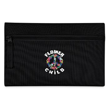 Flower Child Blumenkind Friedenszeichen - Federtasche - Schwarz - Vorne