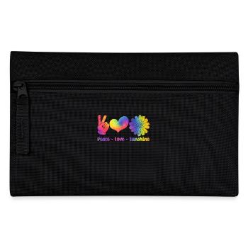 Hippie Rétro Arc-en-ciel Paix Amour Soleil - Trousse - noir - Devant