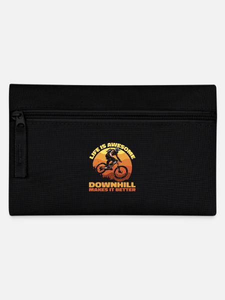 Life Is Awesome – Downhill Makes It Better - Federtasche - Schwarz