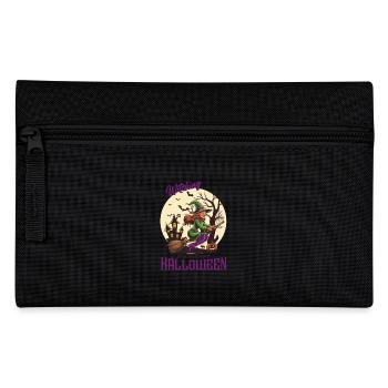 Fröhliches Hexen Halloween Outfit Damen - Federtasche - Schwarz - Vorne