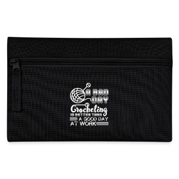 Crocheting A Bad Day Crocheting - Pencil Case - black - Front