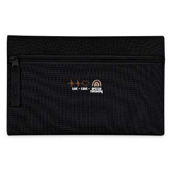 Live Love Speech Therapy Herzschlag Regenbogen - Federtasche - Schwarz - Vorne