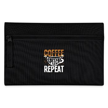 Coffee Speech Repeat Funny Saying - Pencil Case - black - Front