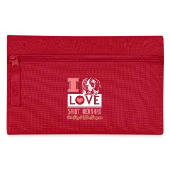 I Love Saint Bernard Dog - Pencil Case - red - Front